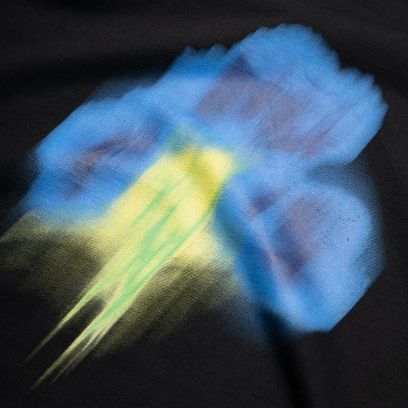 Flaneur Blurred Flower Print T-Shirt for Women - Soft Cotton Casual Tee - Black - Perfect for Streetwear & Everyday Outfits