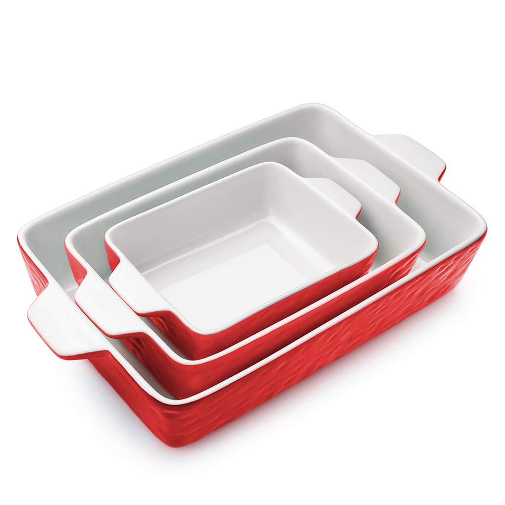3-Piece Ceramic Casserole Dish Set - 11.6