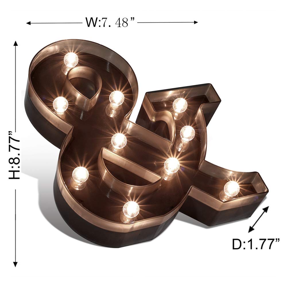 Glintee LED Light Up Letters - Black Alphabet Night Lights for Home, Bar, Birthday, Wedding & Party Decor - Perfect for Festivals, Bedroom, Nursery & Outdoor Events