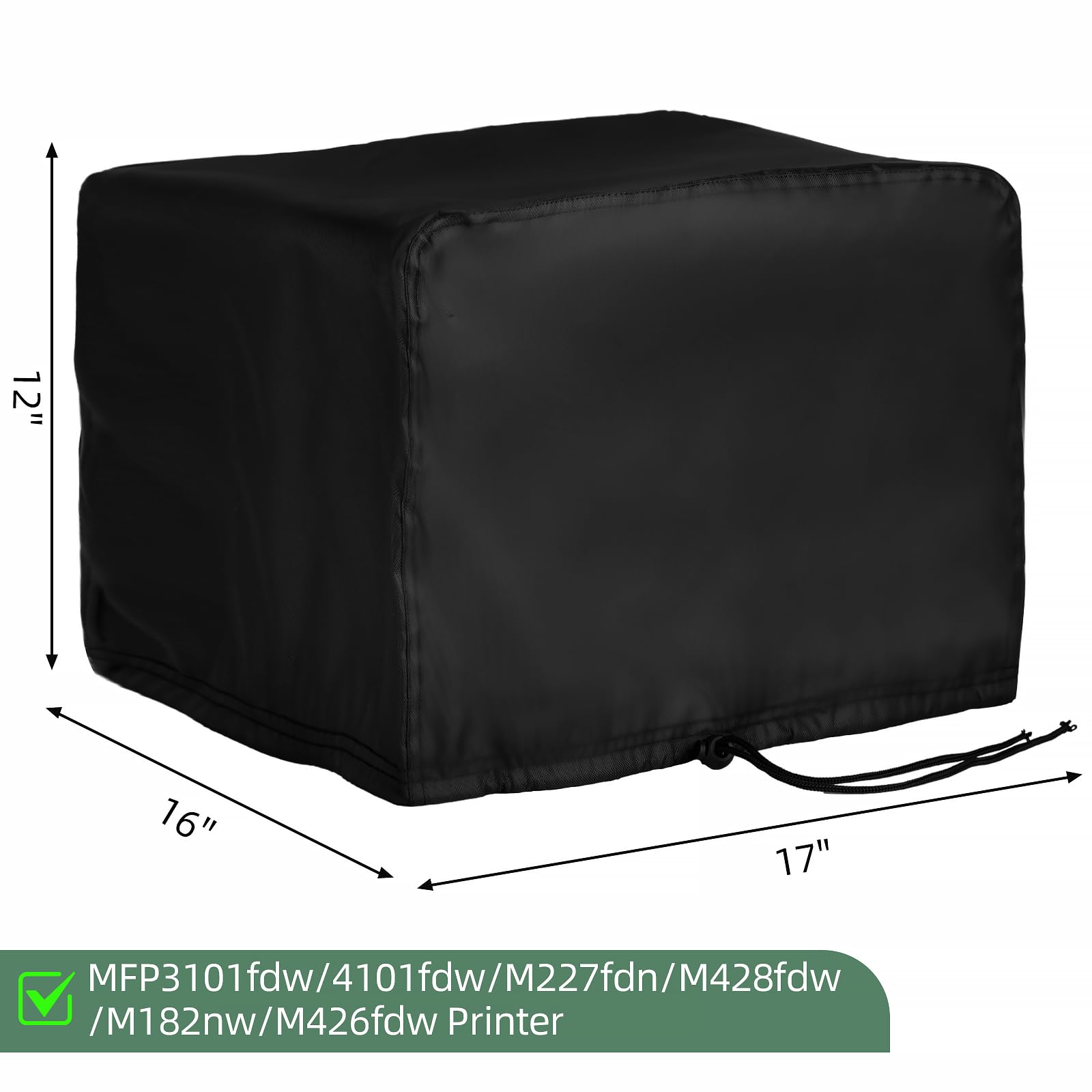 Jungda Waterproof Printer Dust Cover Compatible with HP Laserjet Pro MFP 3101fdw 4101fdw M227fdn M428fdw M182nw M426fdw - 17x16x12 Inch Dustproof Protector for Home Office Printing