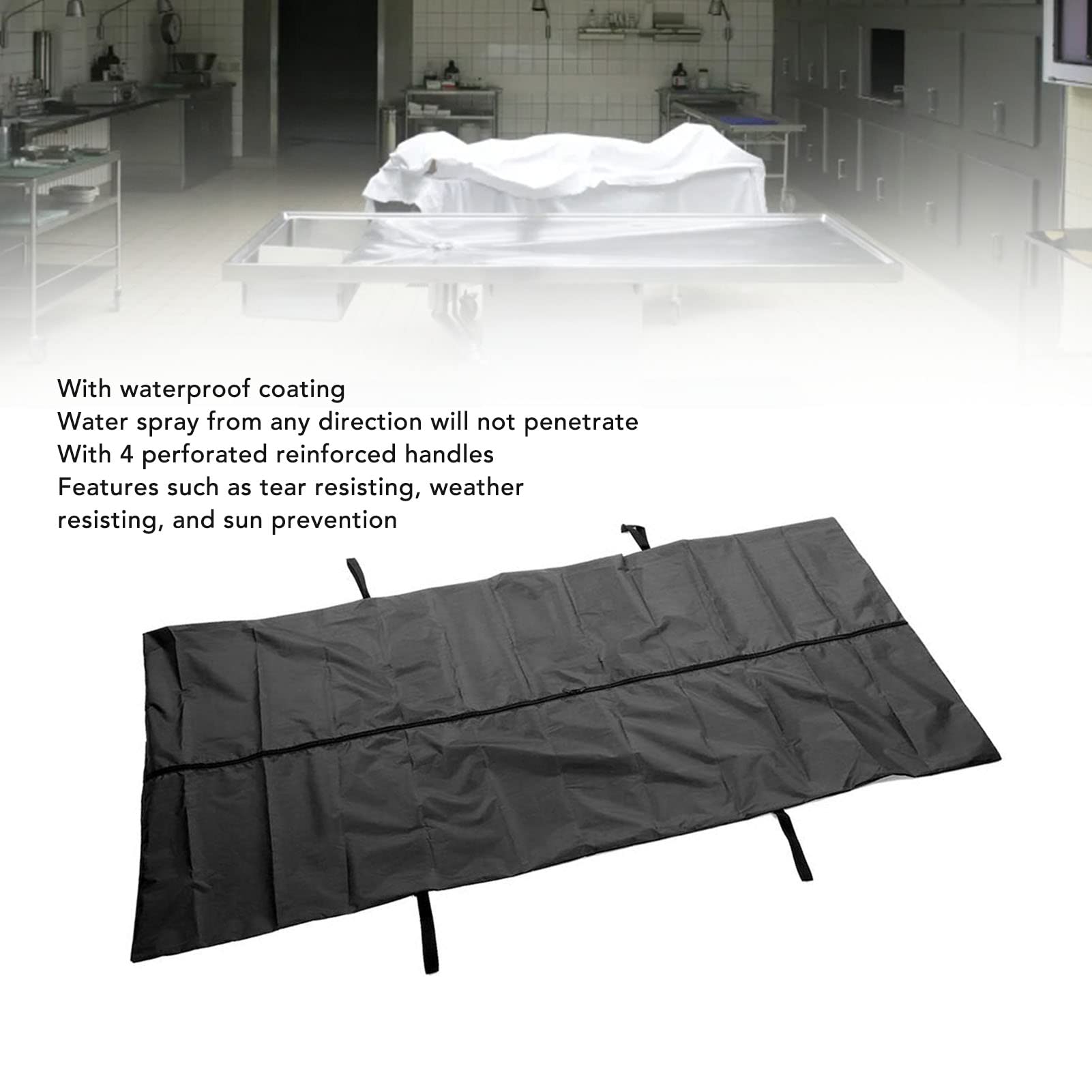 Heavy-Duty Emergency Cadaver Body Bag with Reinforced Handles - 150 x 60cm for Safe and Secure Transportation - Ideal for Hospitals, Morgues, Disaster Relief, and Forensic Use