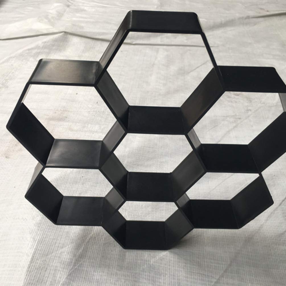 DOITOOL Reusable Hexagon Stepping Stone Mold - 29x28x4cm Black Plastic Concrete Path Maker for DIY Walkways, Garden & Patio - Perfect for Outdoor Landscaping and Decorative Pathways