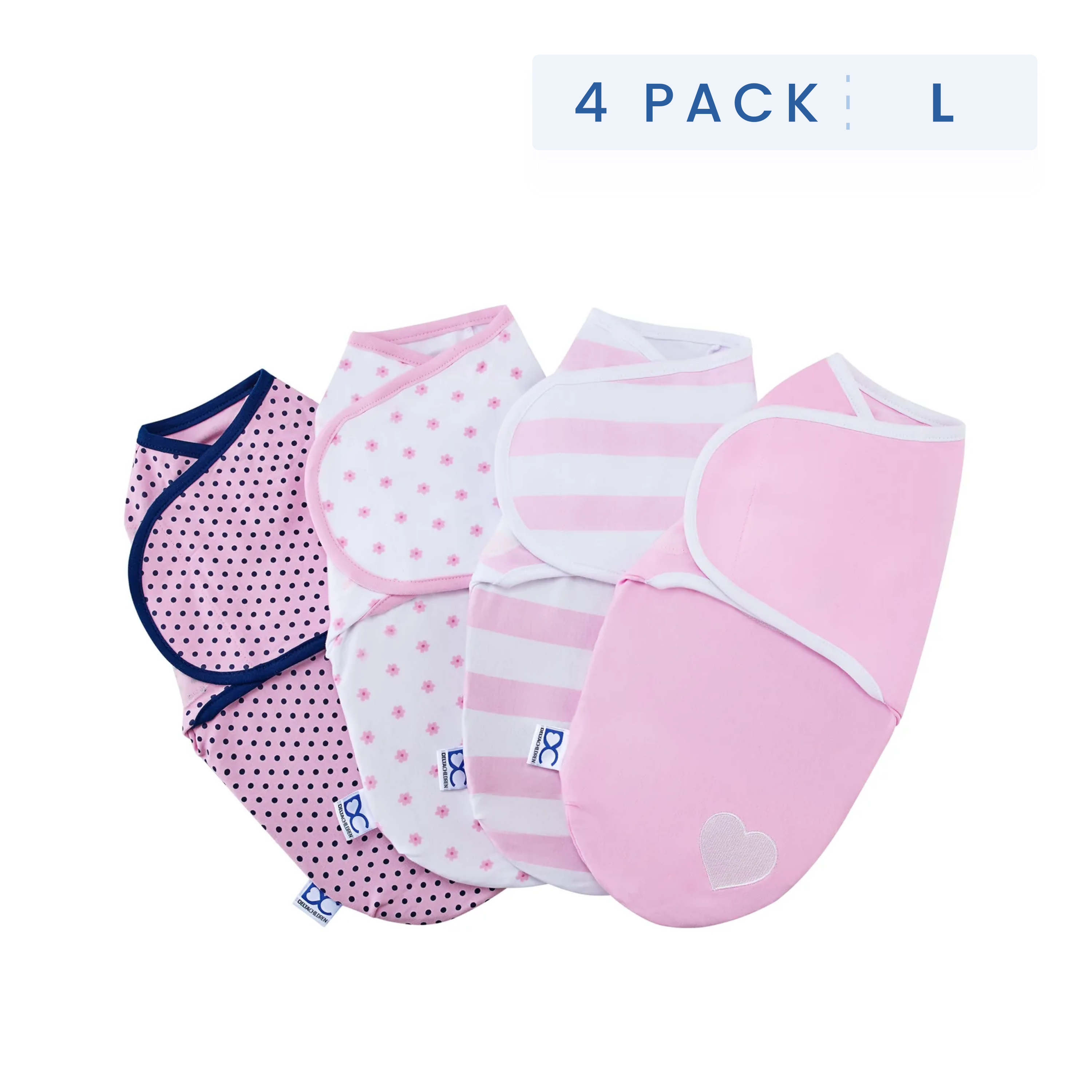 Little Lambs Adjustable Swaddle Wrap - 4 Pack for Babies 3-6 Months (14-18 lbs) | Soft & Breathable Baby Swaddle Blankets | Perfect for Newborn Sleep, Naptime & Swaddling Comfort