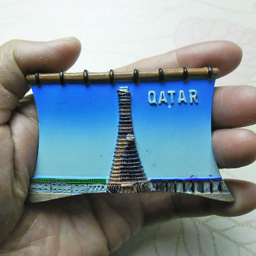 3D Qatar Refrigerator Magnet - Travel Souvenir Sticker, Resin Fridge Magnet for Home & Kitchen Decoration - Perfect for Travel Memories, Souvenir Collecting, and Fridge Decoration