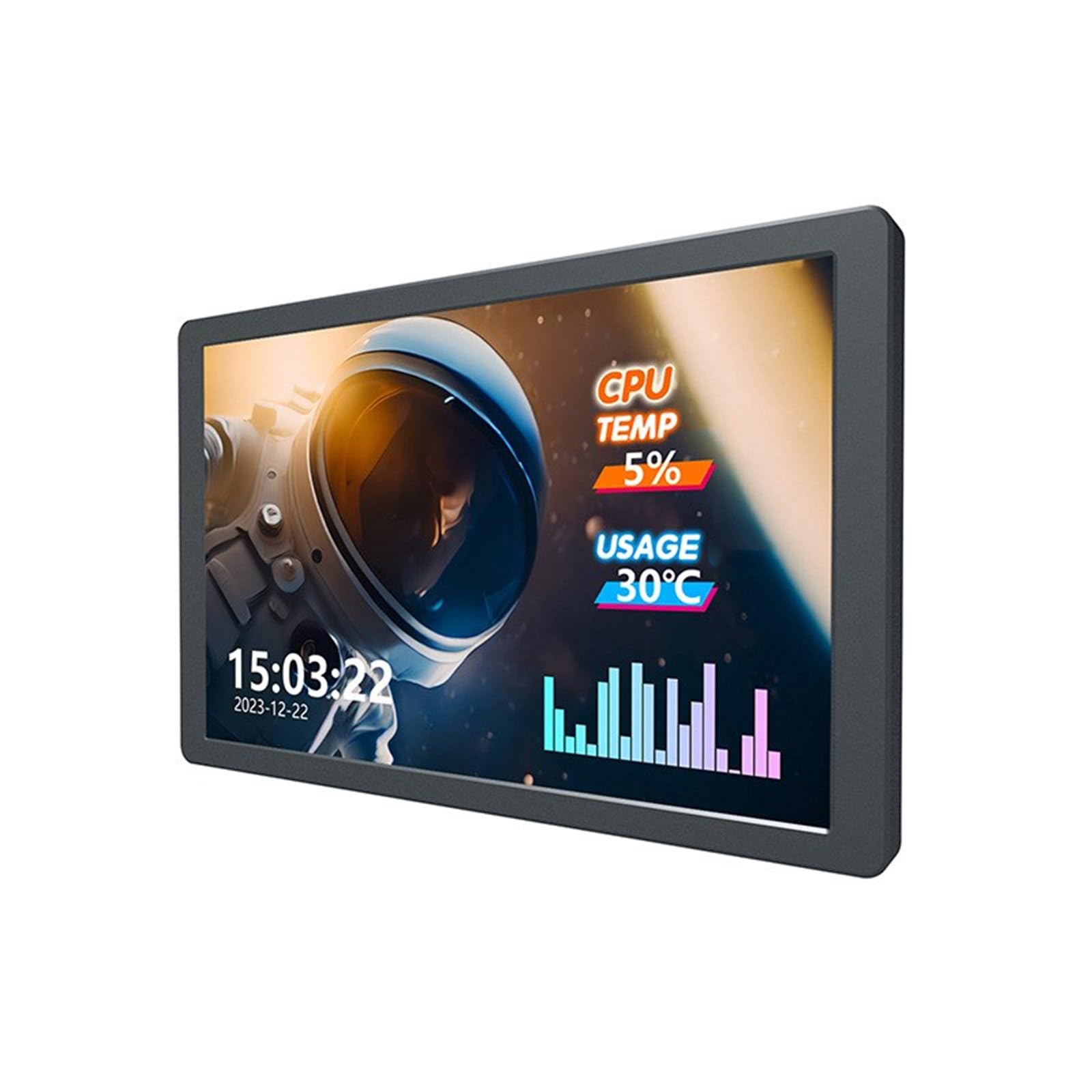 JSGHGDF 8 Inch USB Portable Monitor 1920x800 HD Display for PC - Energy Saving, Temperature Monitoring - Ideal for Office Work, Gaming & Data Visualization