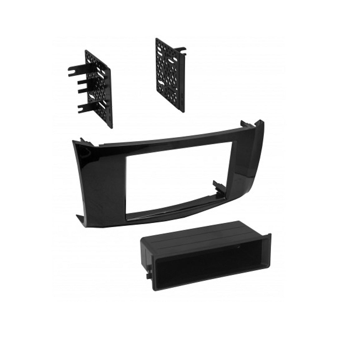 2013-2017 Nissan Sentra Gloss Black Single/Double DIN Car Stereo Radio Dash Kit - ISO Mount with Pocket - Perfect for Aftermarket Audio Upgrade & Custom Installation