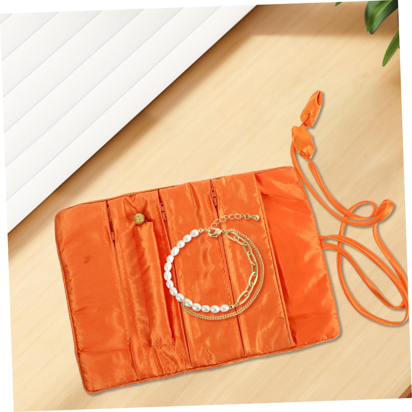 Cabilock Mini Jewelry Travel Organizer - Roll-Up Bracelet & Earring Pouch, Cosmetic Storage Case for Women - Perfect for Travel, Daily Use, and Gift Giving