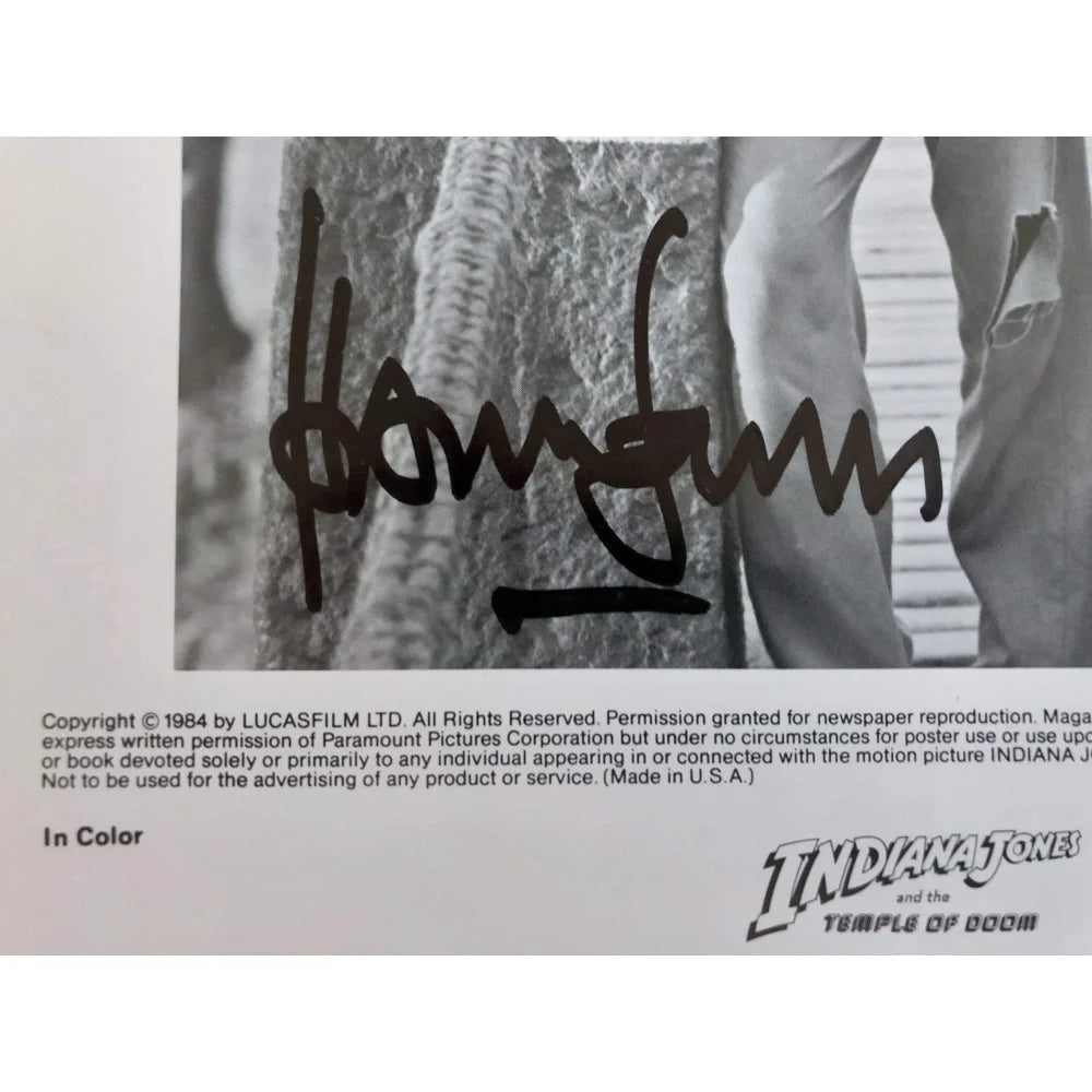 Harrison Ford Autographed Indiana Jones 8x10 Photo with JSA COA - Temple of Doom Movie Memorabilia - Perfect for Movie Collectors, Fans & Home Theater Decor
