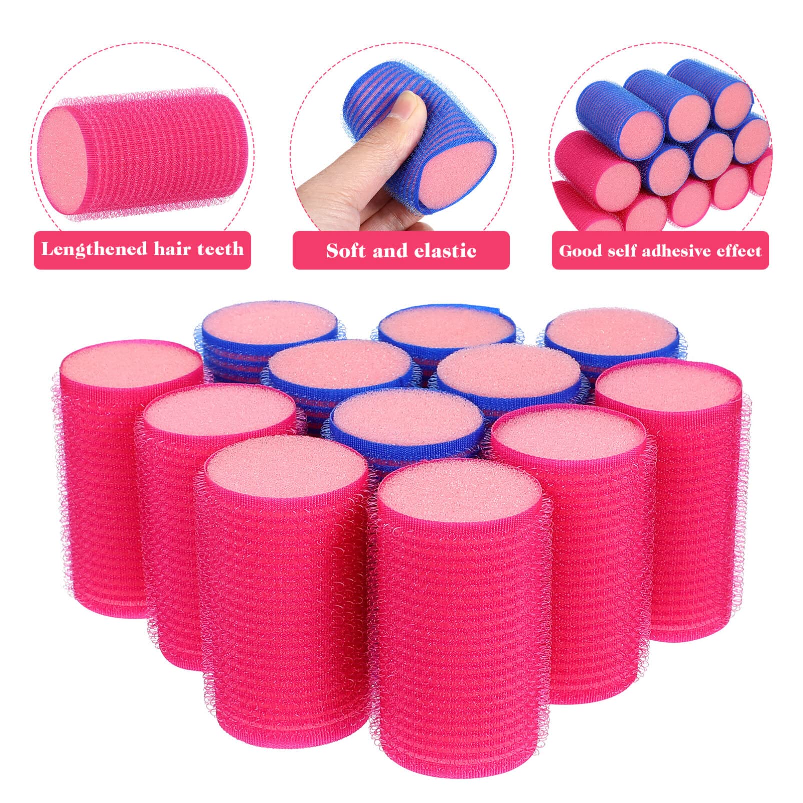 FOMIYES 12pcs Sponge Hair Rollers for Short, Medium & Long Hair - Soft Overnight Curling Rollers for Bangs & Sleep Styling - Perfect for Natural Waves, Beach Curls & Voluminous Hairstyles