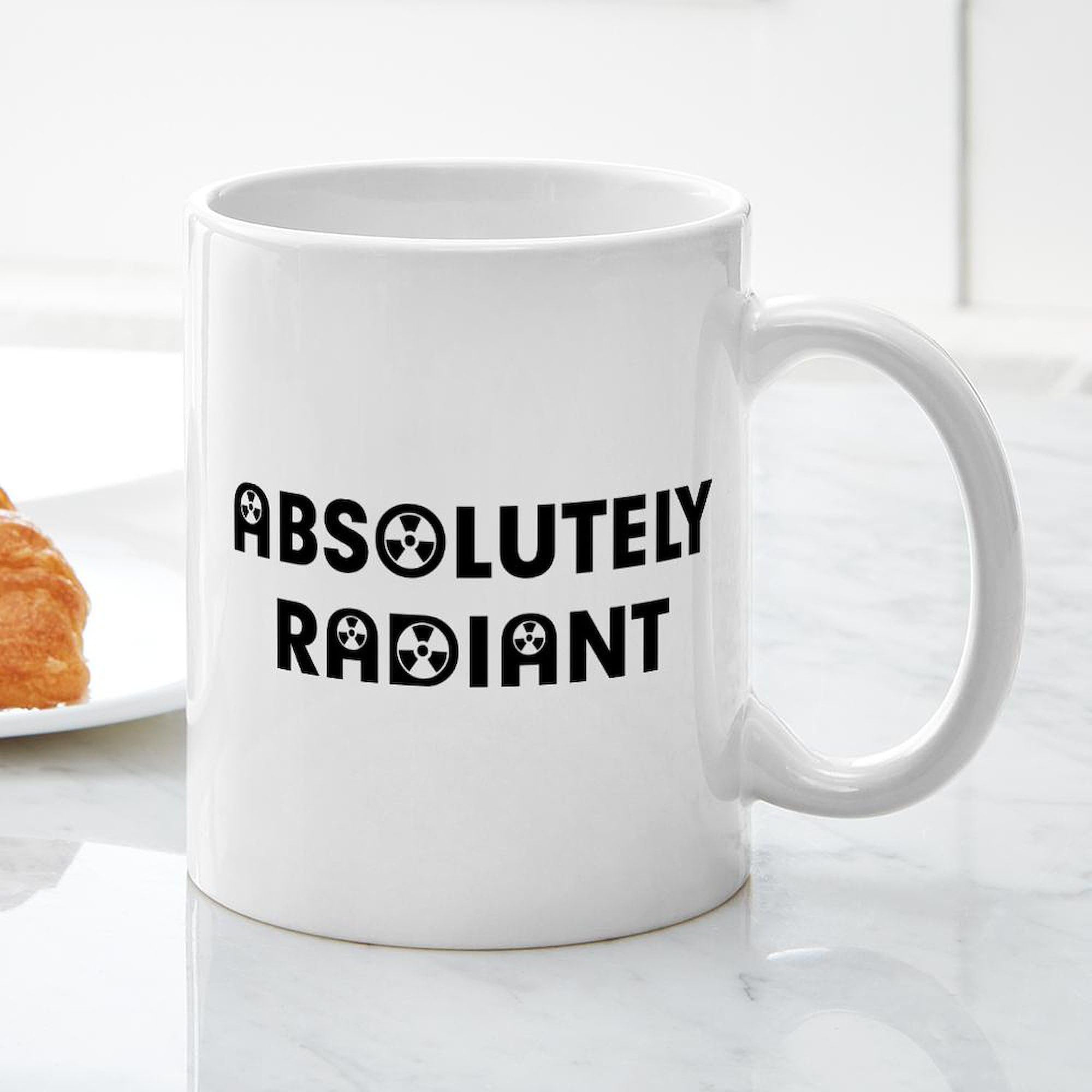Absolutely Radiant 11 oz Ceramic Coffee Mug - Perfect for Home, Office & Gifts | 325ml White Coffee Cup for Tea, Hot Chocolate & Morning Brews