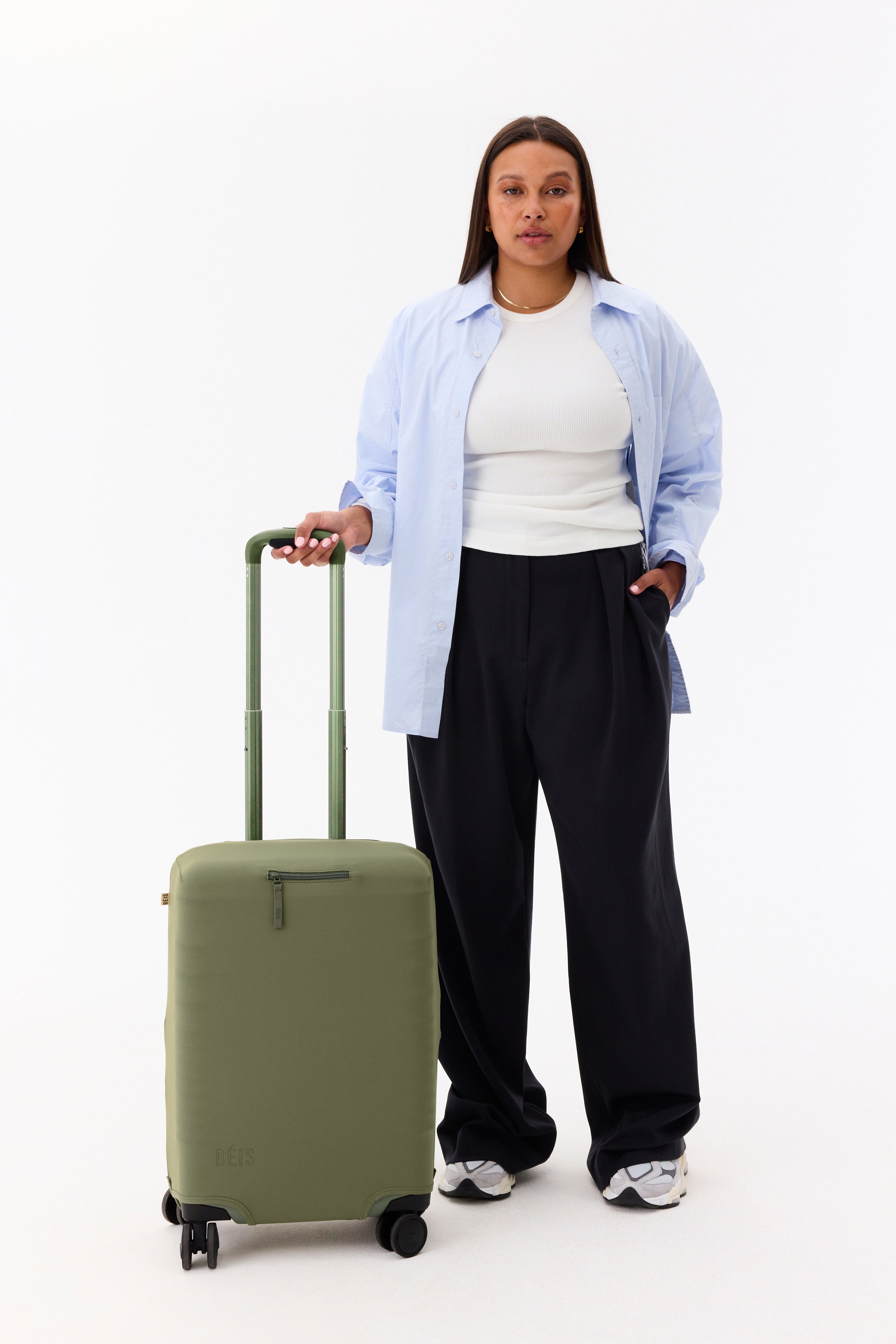 Olive Waterproof Carry On Luggage Cover - Durable Travel Protector for Suitcases | Perfect for Airplane, Train & Bus Travel
