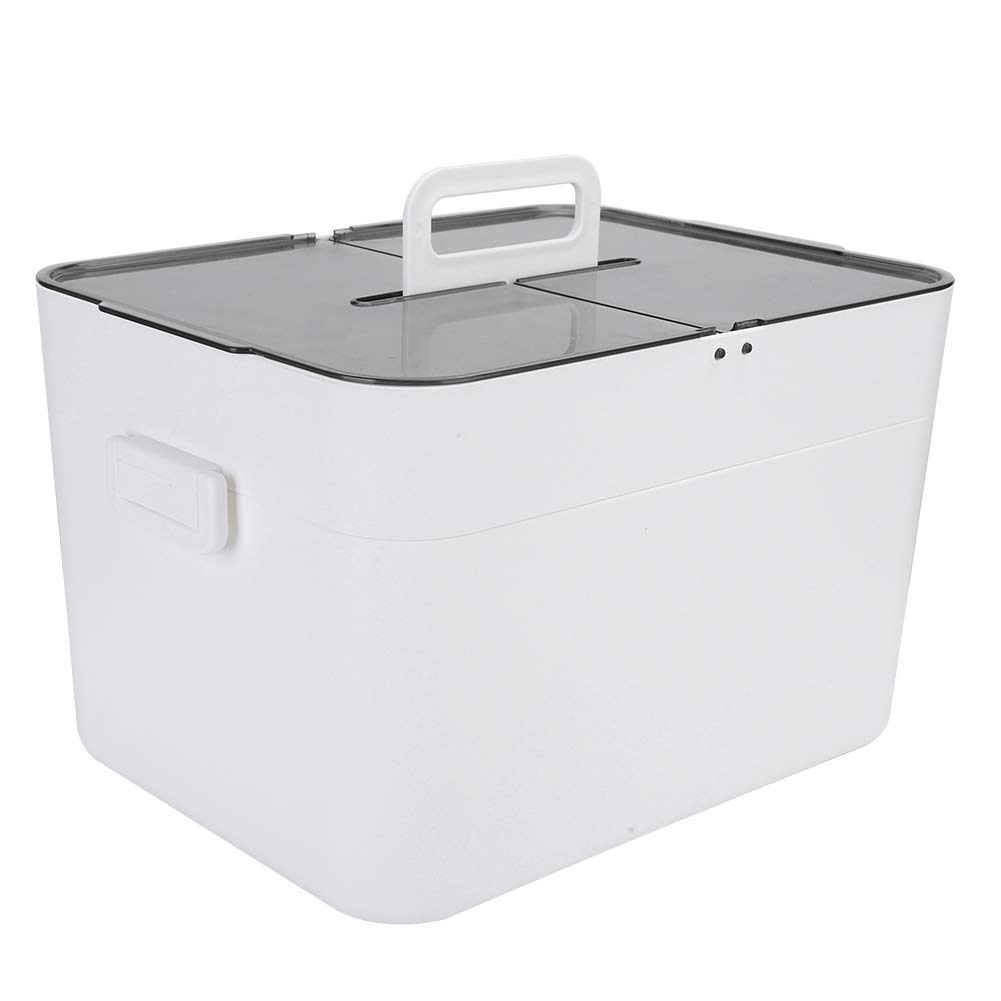 Double-Layer Storage Box with Visible Flip Cover - Large Capacity Portable Organizer for Office, School, Home & Hotel - Dustproof Design for Clothes, Toys, Documents & Travel Essentials