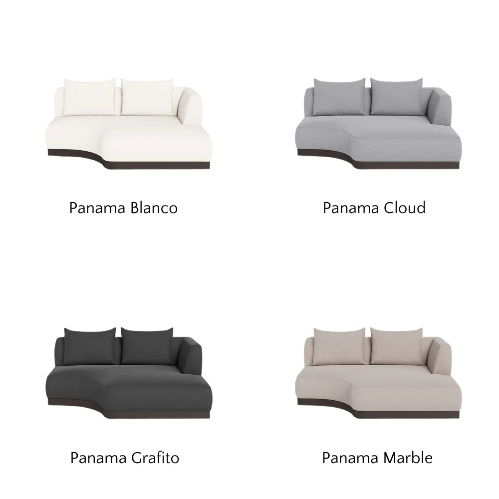 Amalfi Outdoor Curved Chaise Right Sectional Sofa - Waterproof Patio Furniture for Poolside, Garden & Backyard Relaxation