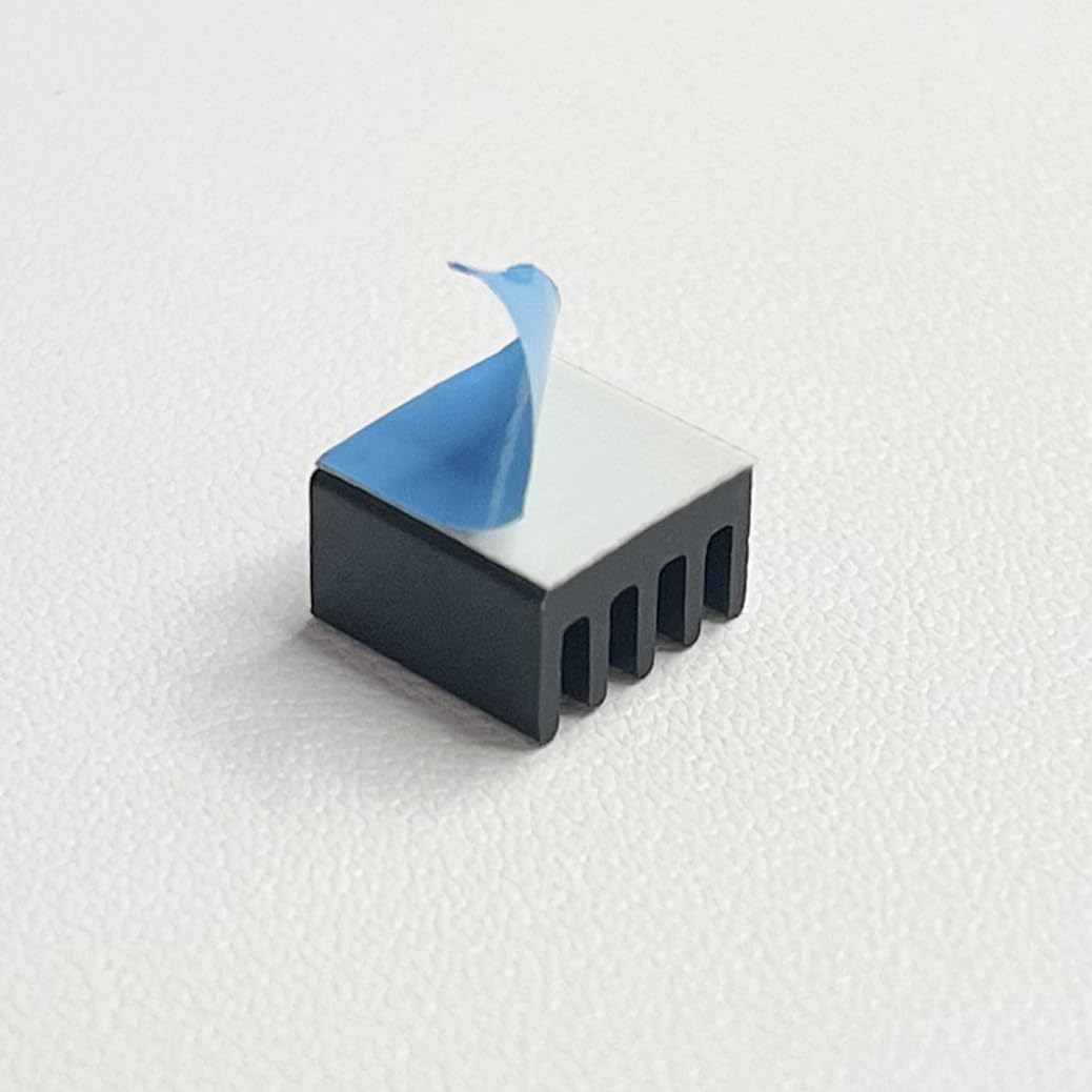 10PCS Small Aluminum Heatsinks 9x9x5mm with Thermal Tape - for GPU, IC Chips & VRAM Cooling