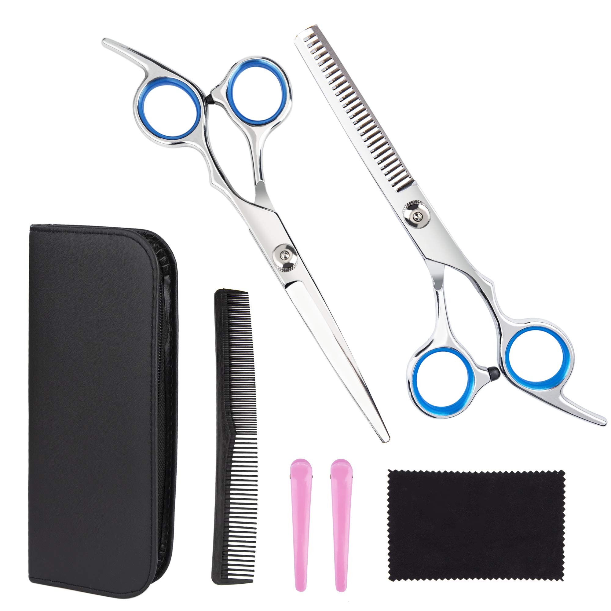 Professional Hair Scissors Set - Stainless Steel Hair Cutting & Thinning Shears for Salon, Barbershop & Home Use - Perfect for Hair Styling, Trimming & Layering