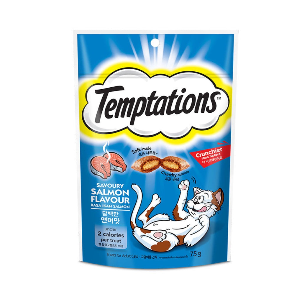 Temptations Tasty Flavors Cat Treats 75g - Crunchy & Soft Cat Snacks for Indoor & Outdoor Cats - Perfect for Training, Rewards & Bonding Time