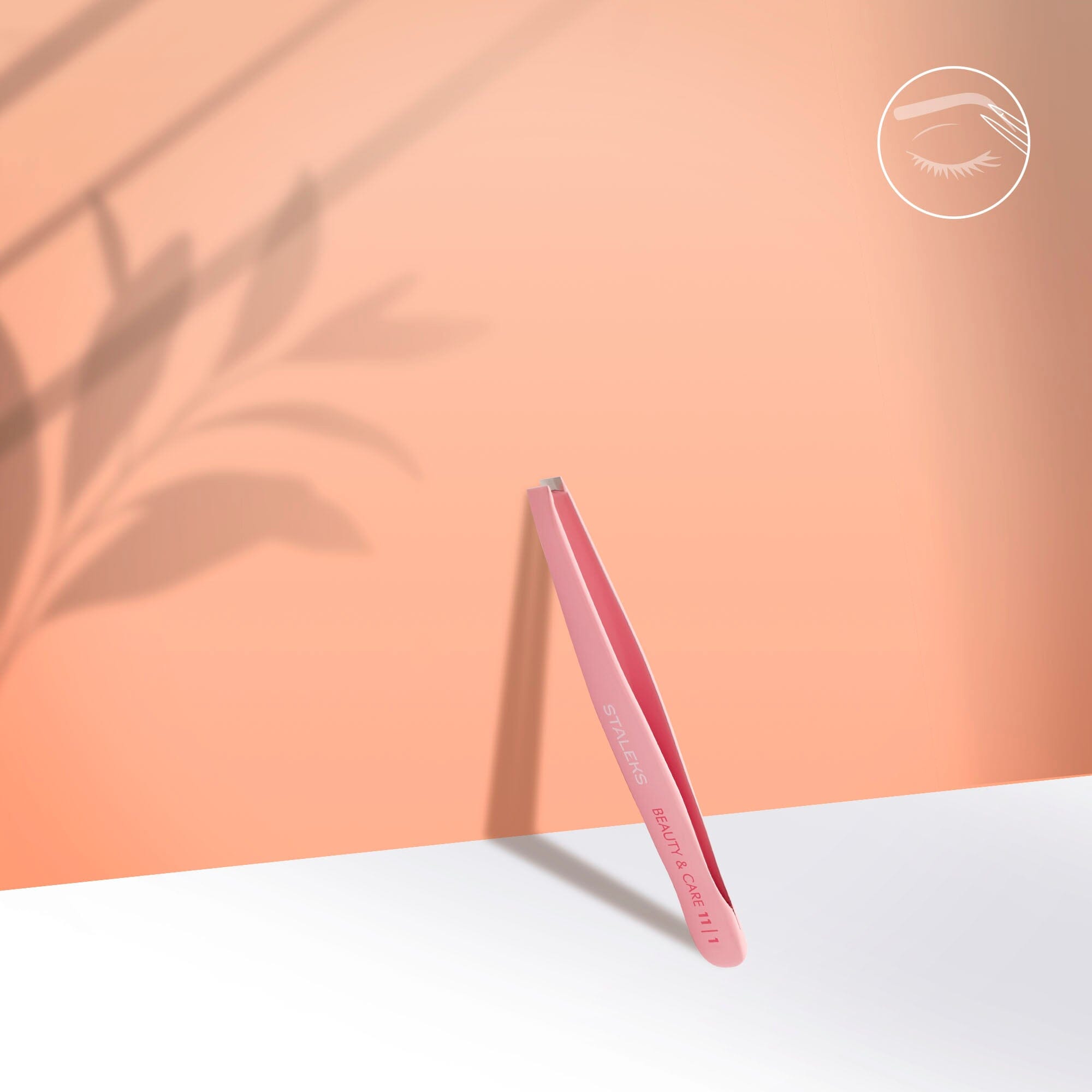 Staleks Professional Eyebrow Tweezers - Wide Straight Tip for Precise Plucking - Pink Beauty & Care Tool - Perfect for Salon, Home Grooming, and Travel