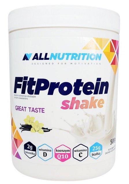Allnutrition Fit Protein Shake - Vanilla Flavor 500g | High Protein Powder for Muscle Recovery & Weight Loss | Perfect for Post-Workout & Healthy Breakfast Smoothies