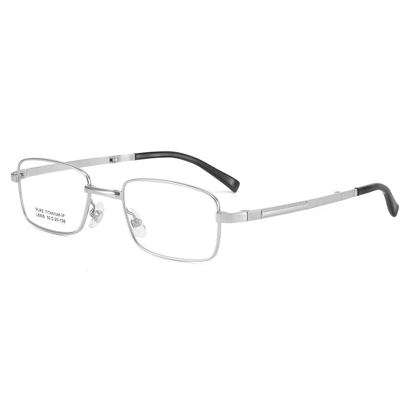 Bclear Men's Full Rim Foldable Square Titanium Eyeglasses LB8808 - Lightweight Durable Glasses for Work, Reading & Travel