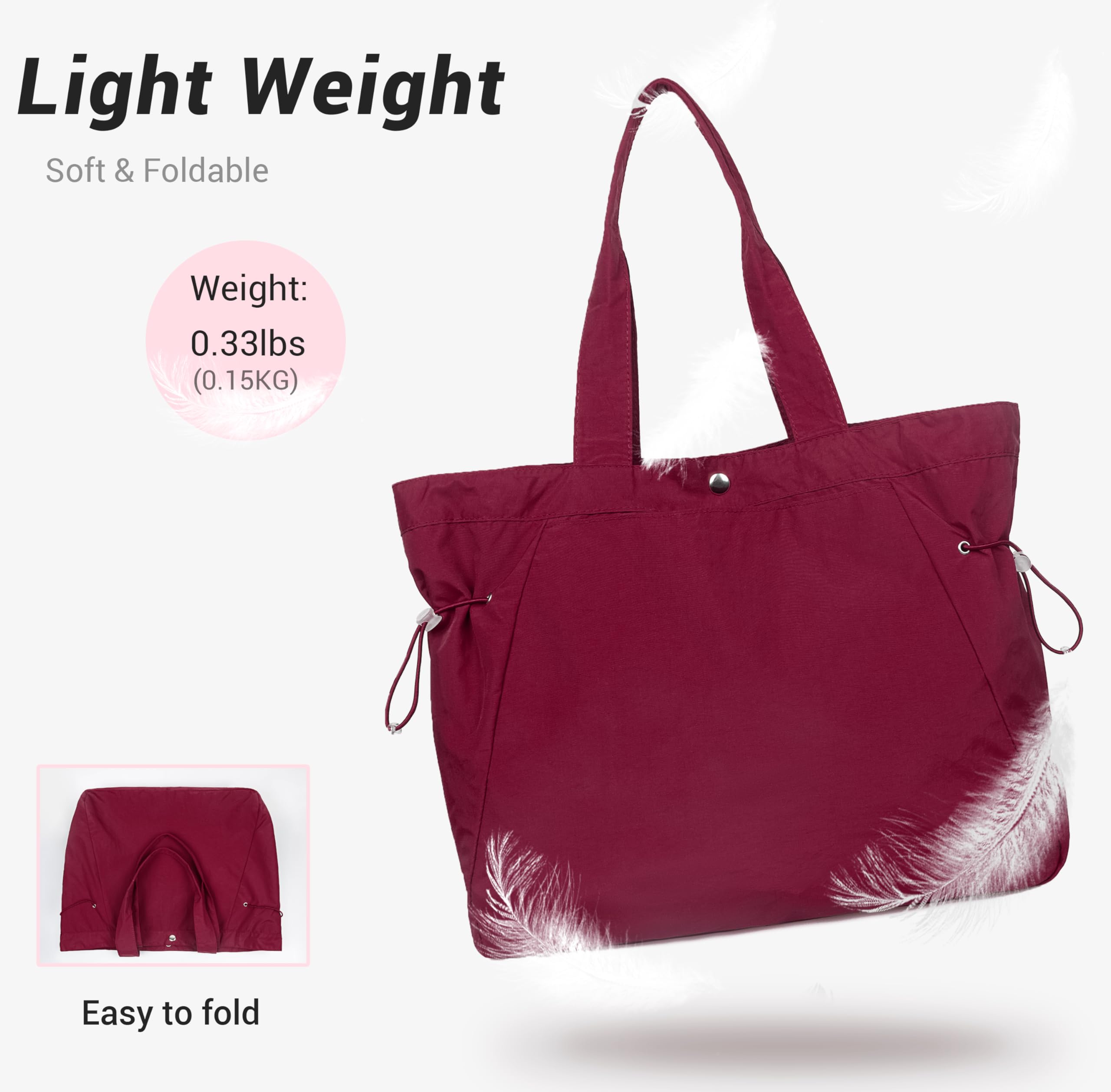VOLGANIK ROCK Large Tote Bags for Women - Lightweight Shoulder Bag, Gym Bag, Beach Tote & Travel Handbag - Perfect for Work, Shopping, Vacation & Daily Use