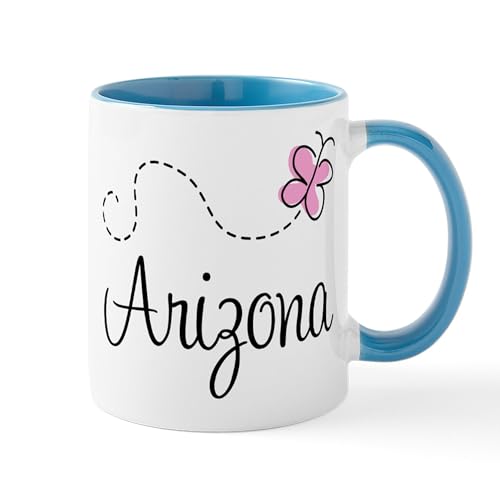 White/Blue Inside - Butterfly Arizona Mug