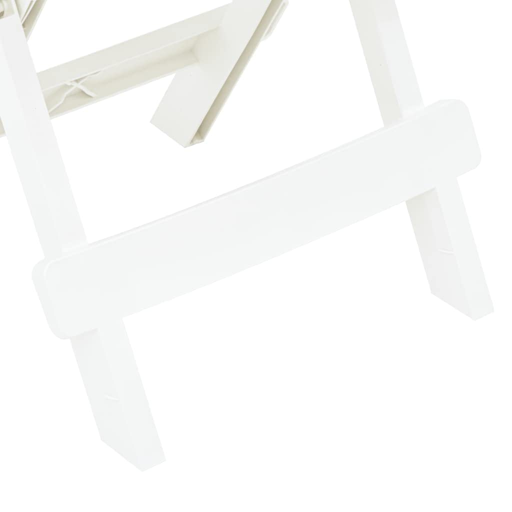 SKM Folding Patio Table - White Plastic Outdoor Side Table 17.7