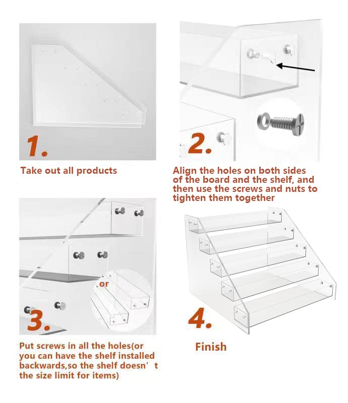 PMMASTO 4-Tier Clear Acrylic Spice Rack Organizer - Vertical Shelf for Seasonings, Cans & Kitchen Storage - Perfect for Countertop, Cabinet & Pantry Organization | Ideal for Small Spaces & Cooking Enthusiasts