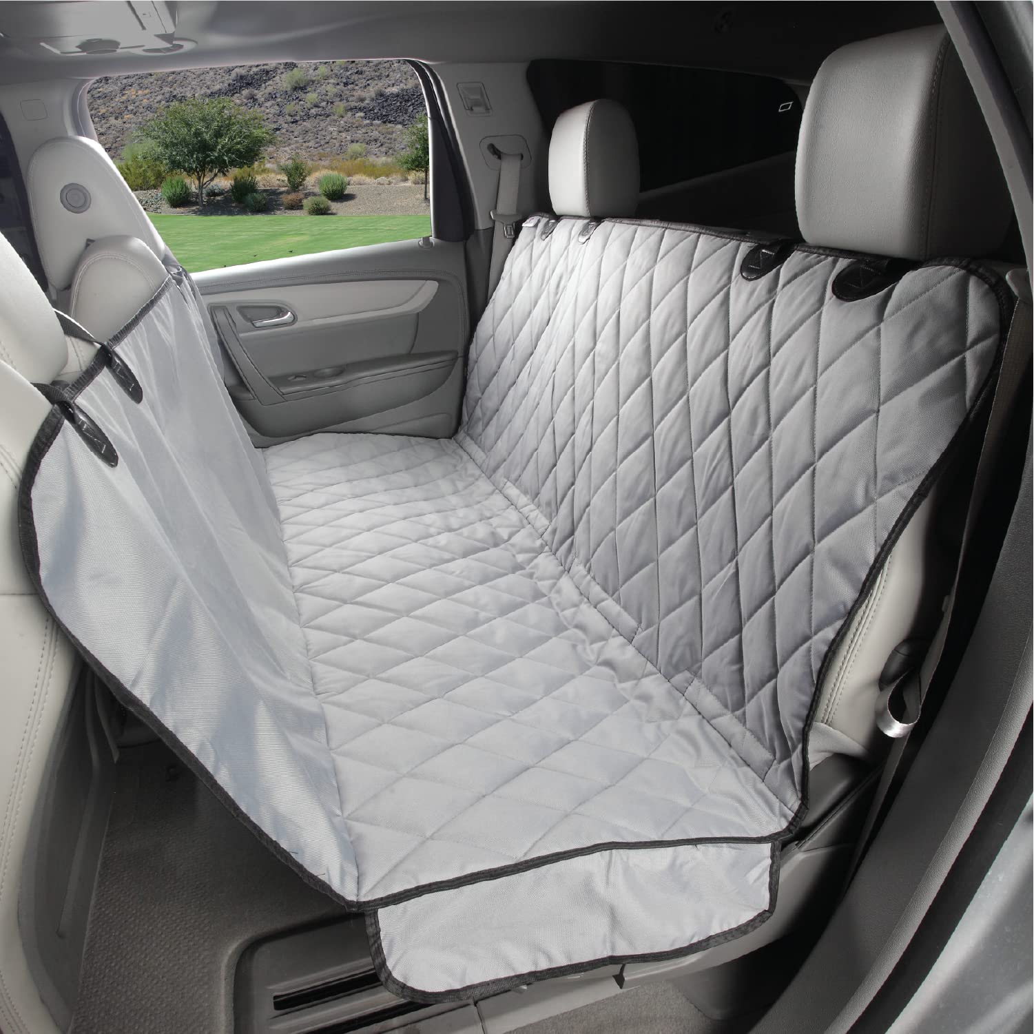 4Knines Waterproof Dog Car Seat Cover for Backseat - Extra Large Hammock Style Pet Seat Protector for SUVs, Trucks & Vehicles | Non-Slip, Durable Nylon Clips & K9 Shield Technology | Perfect for Road Trips, Daily Commutes & Pet Travel Protection