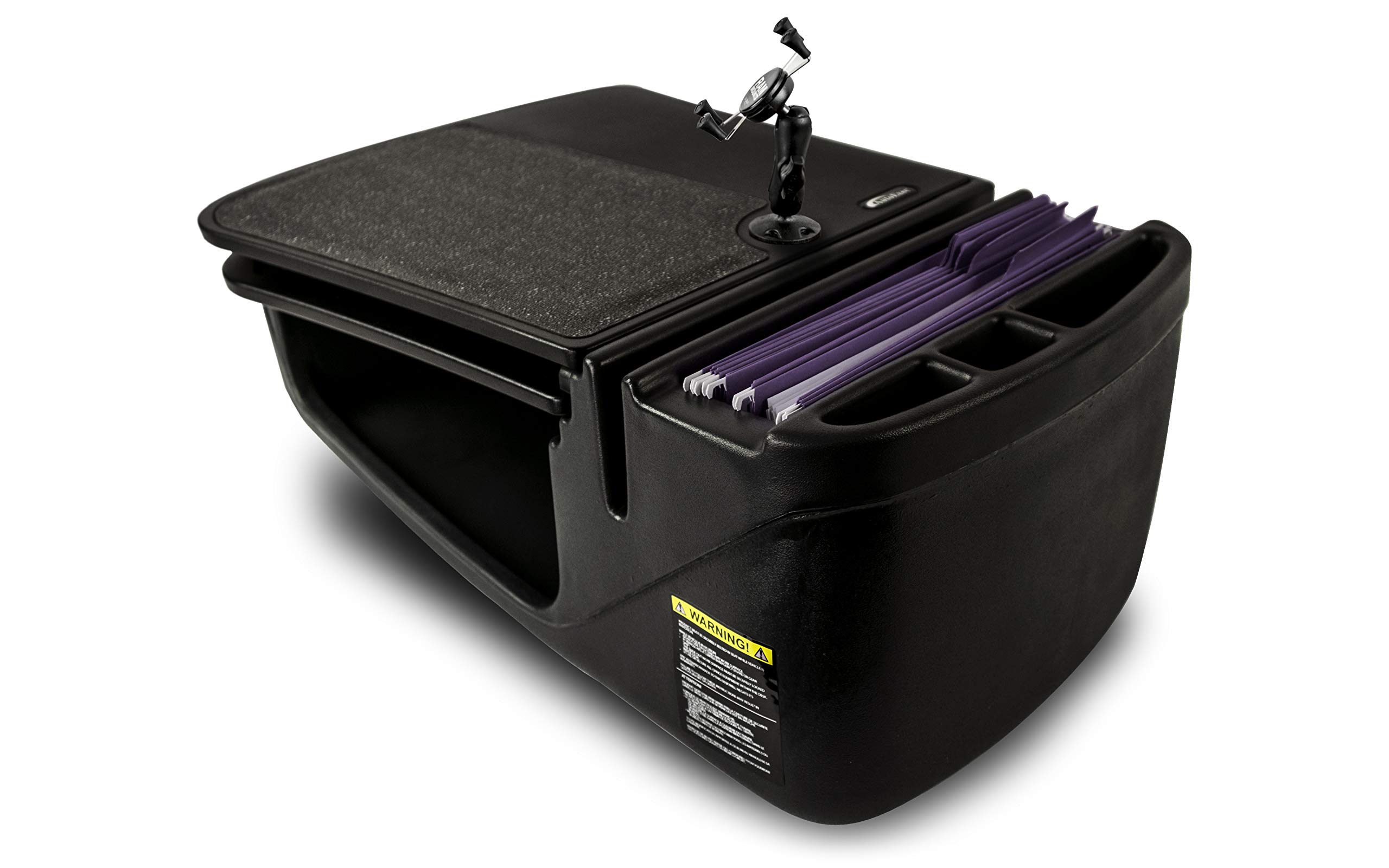 AutoExec AUE10453 GripMaster Car Desk - Black Finish with Adjustable Phone Mount for Laptops & Tablets | Perfect for Remote Work, Road Trips & Business Travel