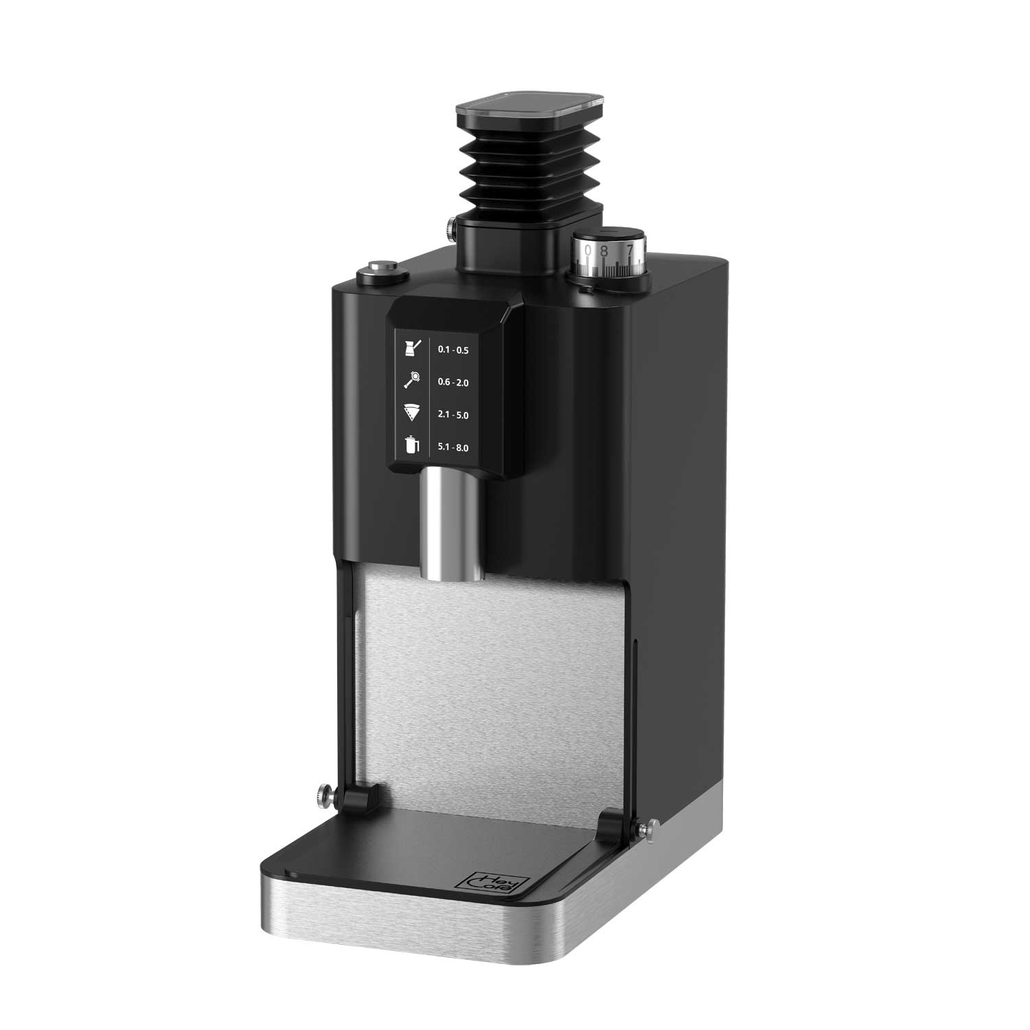 HeyCafé Jack All Purpose Coffee Grinder - Black | Electric Burr Grinder for Espresso, Drip & French Press | Perfect for Home & Office Use