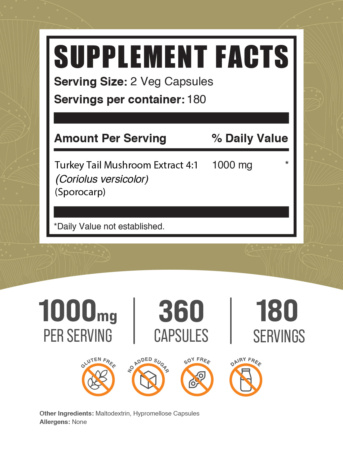 Premium Turkey Tail Mushroom Capsules - Organic Immune Support Supplement for Wellness & Vitality - Boost Energy & Health Naturally - Perfect for Daily Wellness Routine & Immune System Support