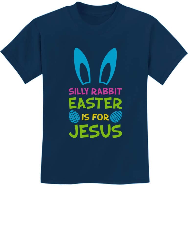 Funny Easter Shirt for Kids - Silly Rabbit Easter is for Jesus Cute Graphic Tee | Easter Sunday Church Outfit, Spring Family Photo Matching