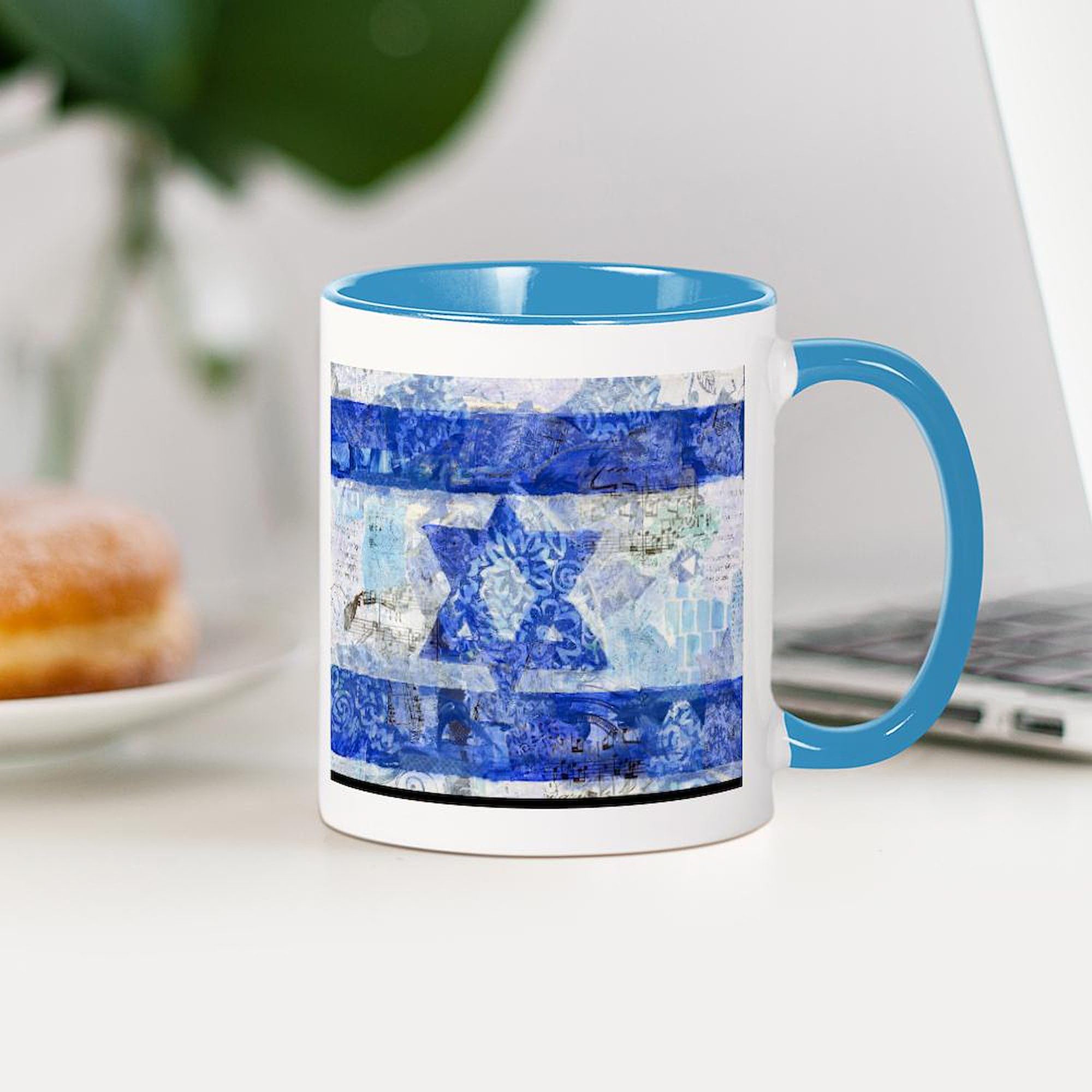 Israel Flag Ceramic Coffee Mug 11 oz (325 ml) - Durable & Dishwasher Safe - Perfect for Home, Office, or Gift - Patriotic Drinkware for Tea, Coffee & Hot Beverages