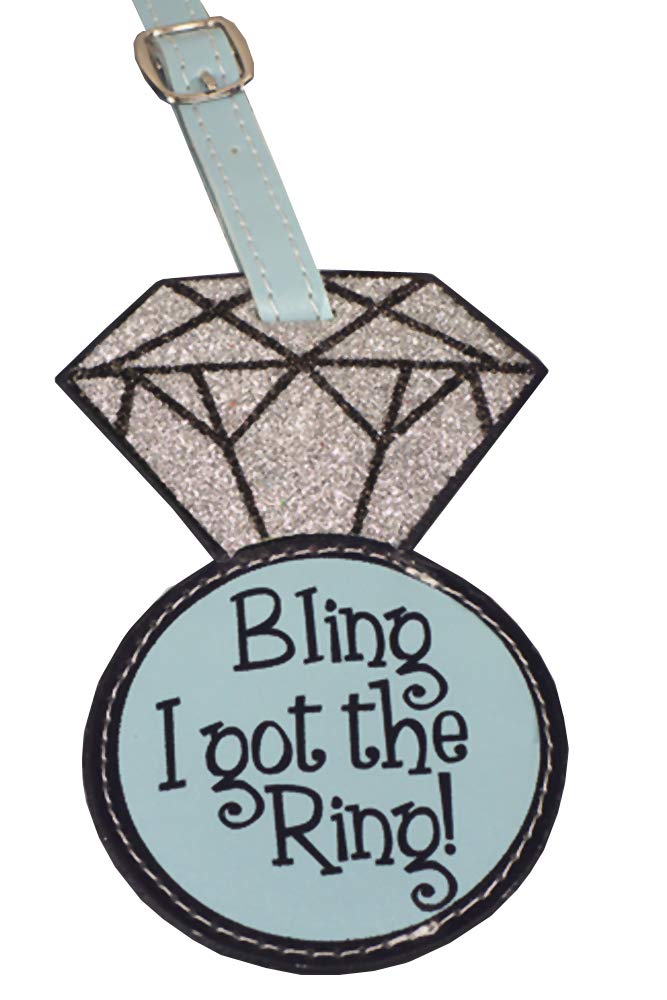 Cassiani Bling 'I Got The Ring' Luxury Luggage Tag - Stylish Travel Accessory for Suitcases, Bags & Backpacks | Perfect for Air Travel, Vacations & Honeymoon Trips