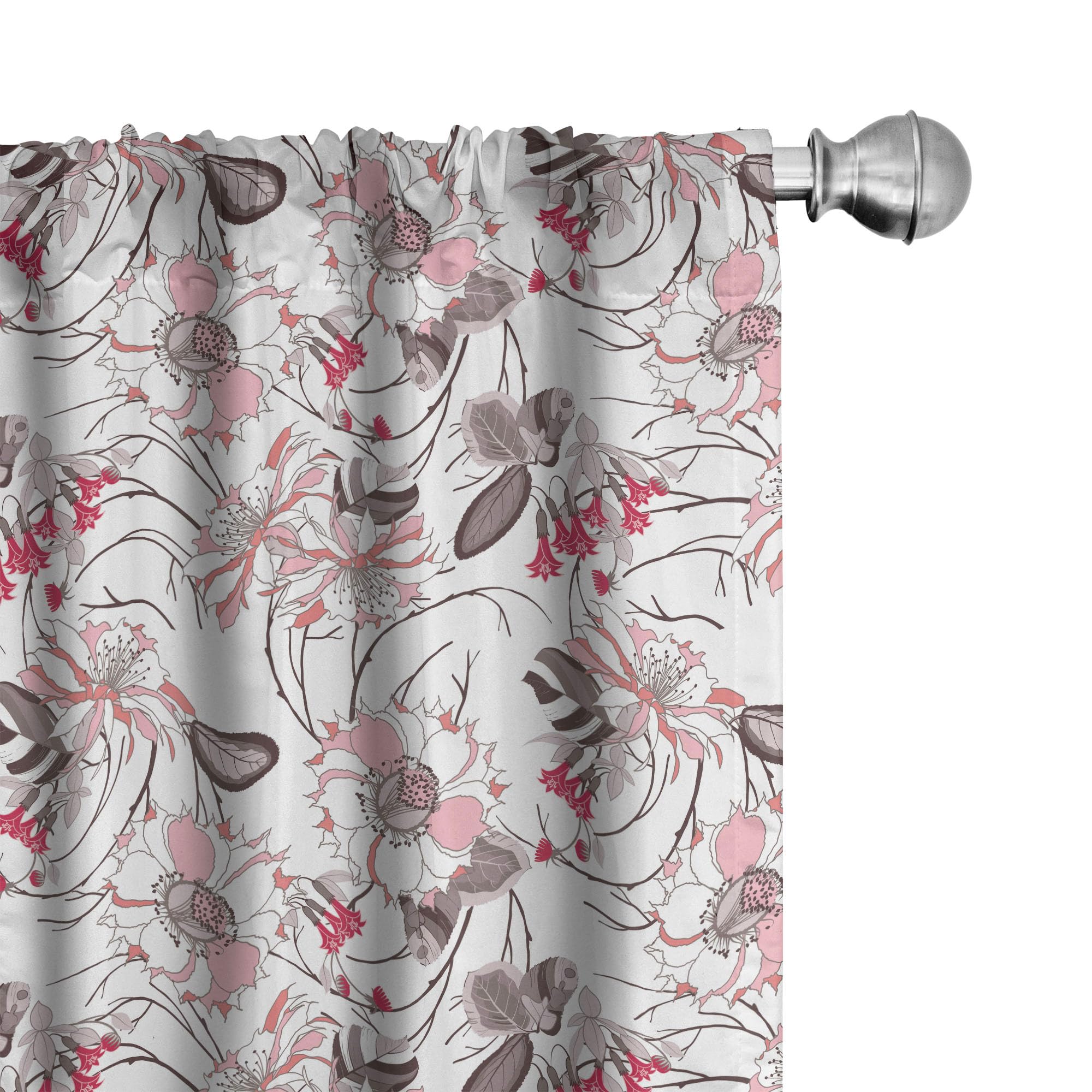 Ambesonne Vintage Floral Curtains - Pastel Blossom Petals Romantic Window Treatments, 2 Panel Set for Living Room & Bedroom Decor, 56