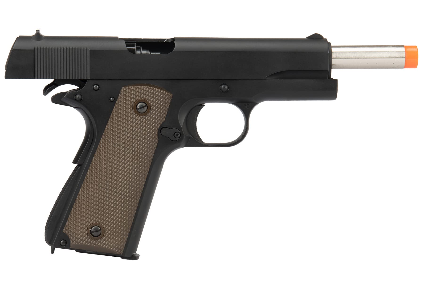 Army Armament Full Metal 1911 Gas Blowback Airsoft Pistol with Silver Barrel - R31 | Realistic Training & Competitive Airsoft Games