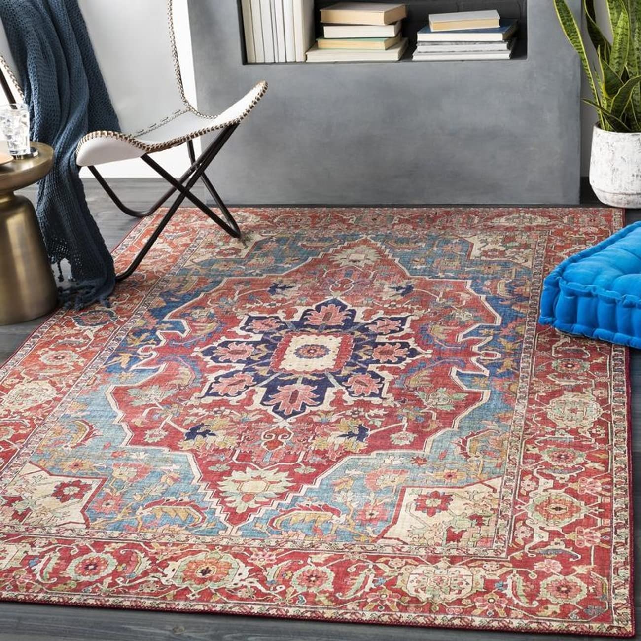 Mark&Day 9x12 Nievre Traditional Burnt Orange Area Rug - Soft Orange Beige Carpet for Living Room, Bedroom, Kitchen & Office - Non-Slip Floor Covering (9' x 12') - Perfect for Home Decor, Family Gatherings & Cozy Spaces