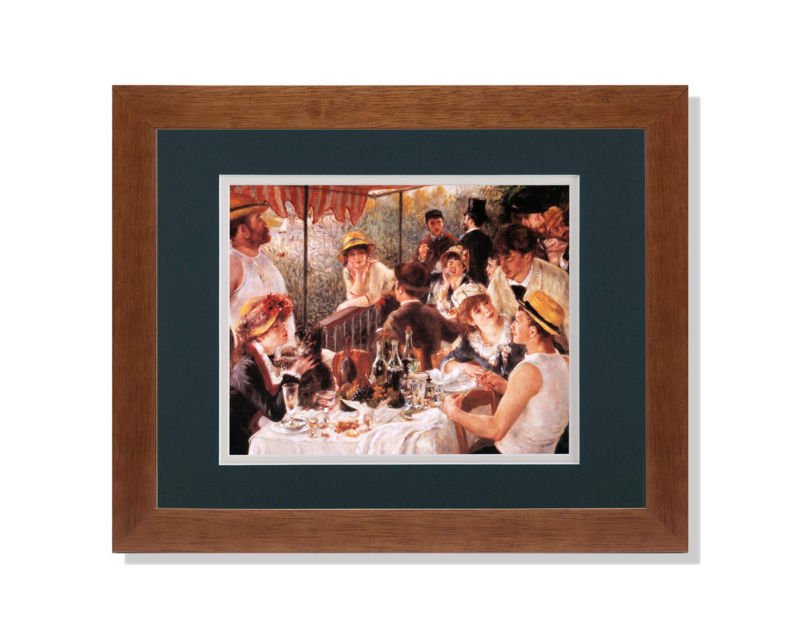 Renoir 'Luncheon of The Boating Party' Art Print - Gallery Quality Framed Picture with Honey Mat for Wall Decor | Perfect for Living Room, Dining Room & Office Artwork