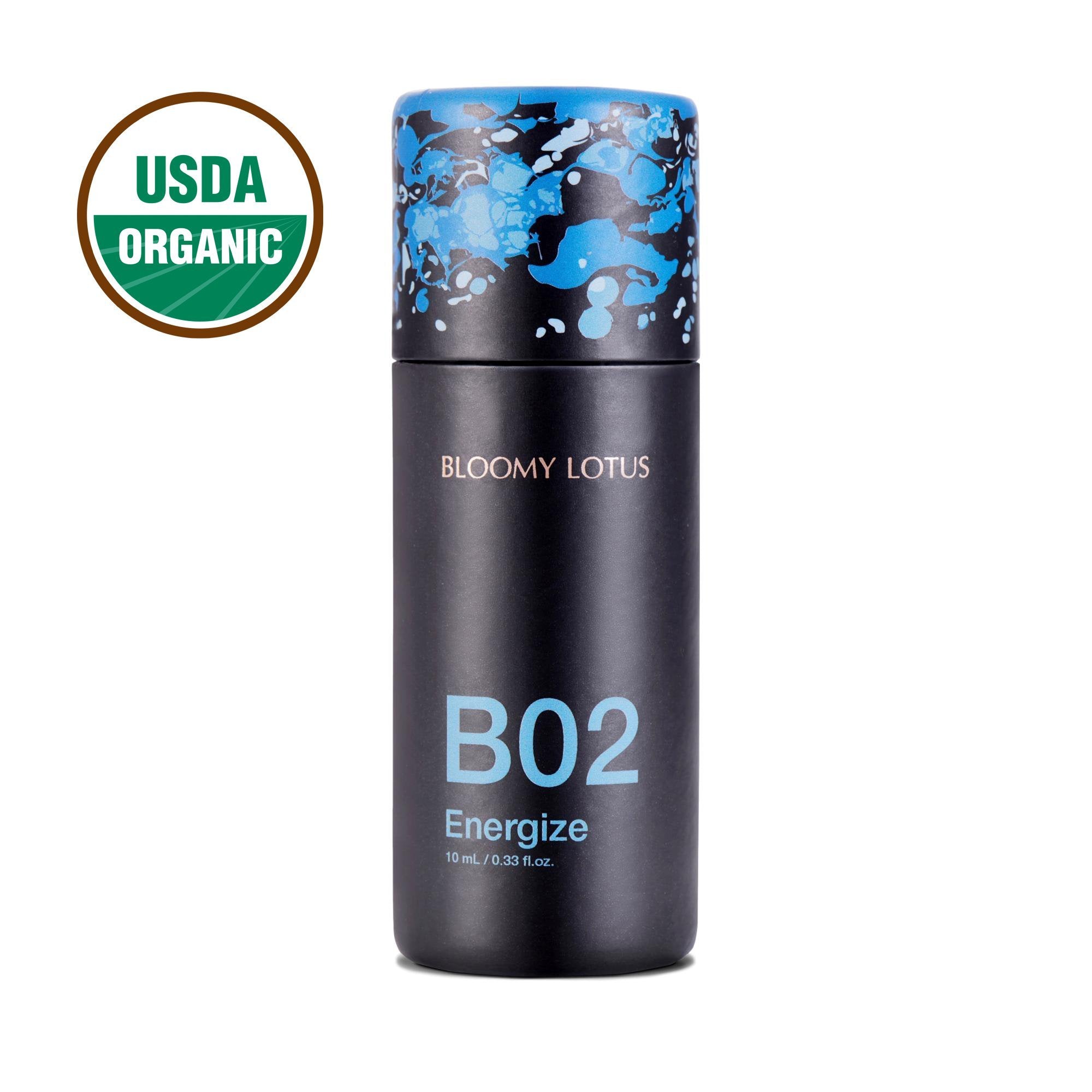 Bloomy Lotus Essential Oil - B02 Energize Aromatherapy Oil, 10ml for Diffuser, Massage & Stress Relief - 100% Pure Natural Therapeutic Grade