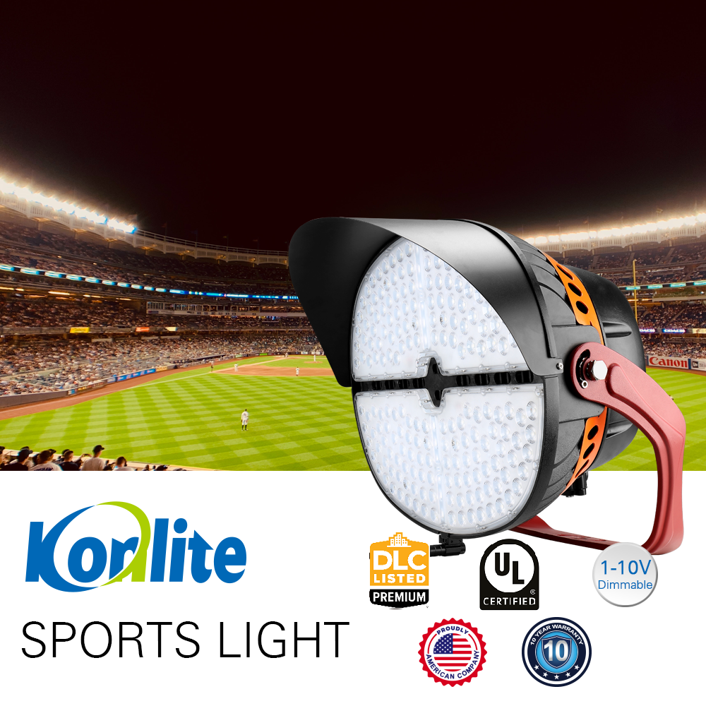 VEGA LED Sports Light 850W 118,000 Lumens 5000K Daylight White 120-277V 4H4V Beam Angle - Equivalent to 2000W Metal Halide - 10 Year Warranty - Perfect for Stadiums, Arenas, Tennis Courts & Outdoor Sports Fields