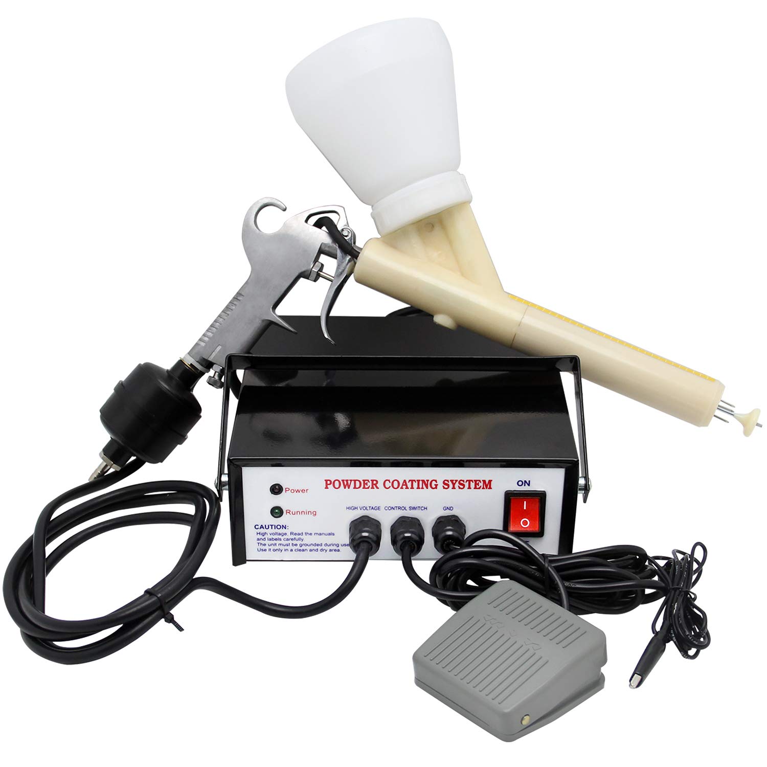 CGOLDENWALL Portable Powder Coating Gun Kit - Professional Electrostatic Spray Paint System for Metal, Wood, DIY Projects (Black) | Perfect for Automotive Parts, Furniture & Home Improvement Projects