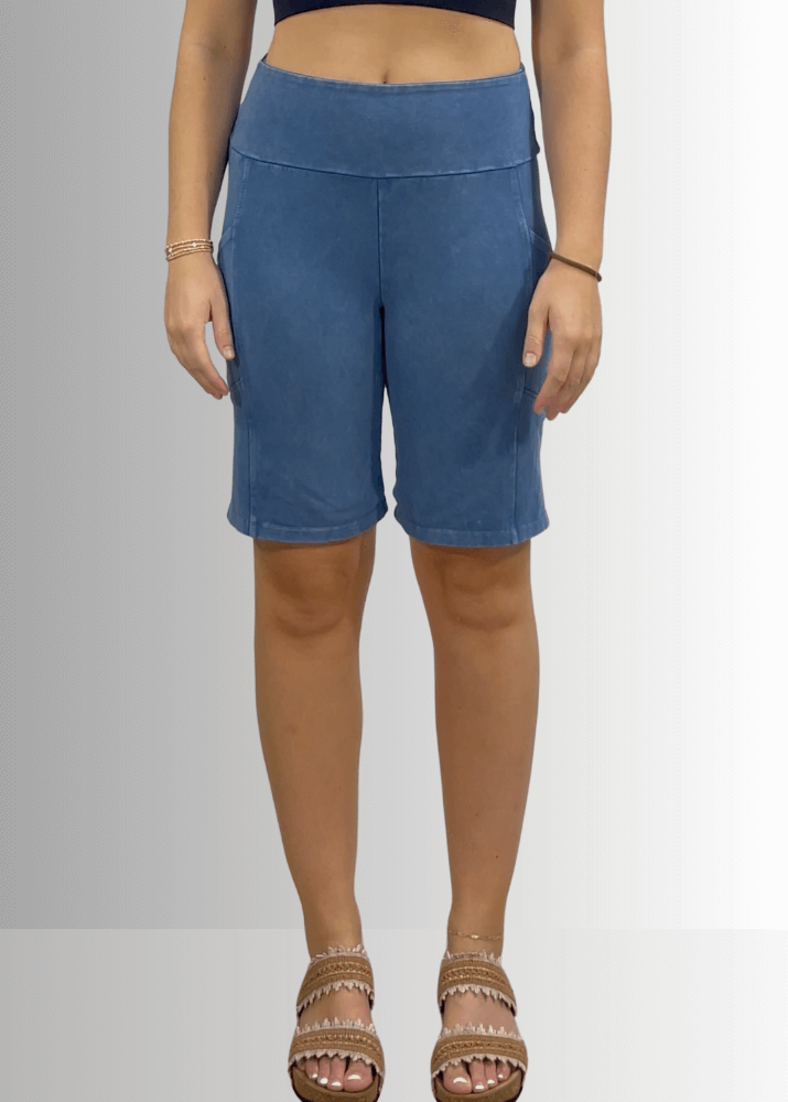 Perfect Fit Hybrid Cotton Shorts Dark Denim - Comfortable Stretch Casual Shorts for Men | Ideal for Summer, Gym, and Outdoor Activities