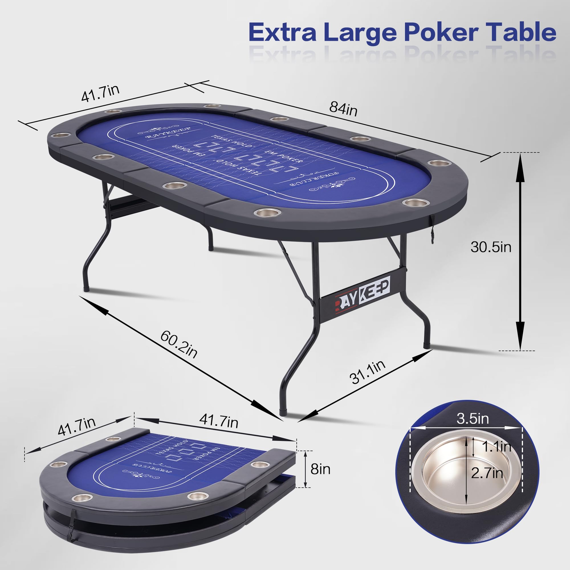 10 Player Foldable Poker Table - 84