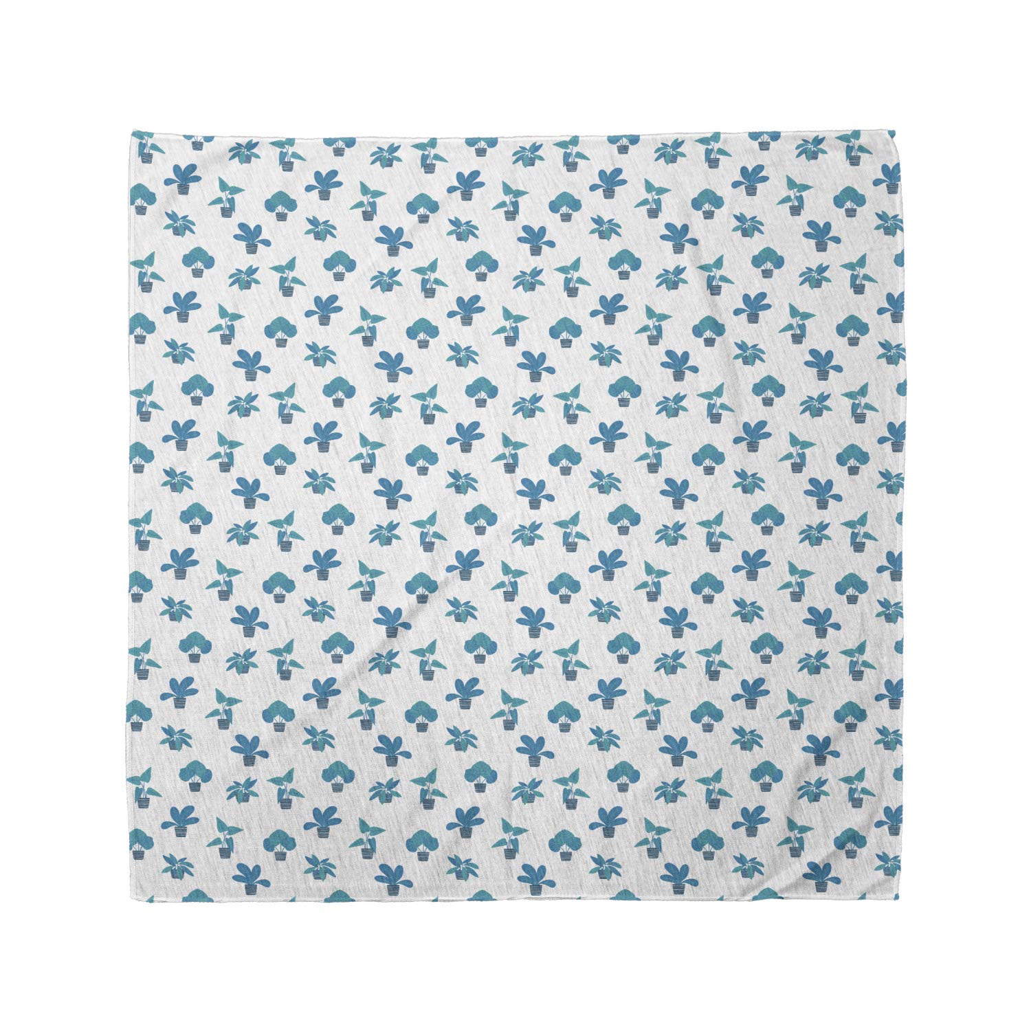 Ambesonne Floral Bandana Scarf - Repeating Botanical Plants Print, Unisex Head Wrap & Neck Tie for Women & Men - Perfect for Outdoor Activities, Music Festivals & Fashion Accessories