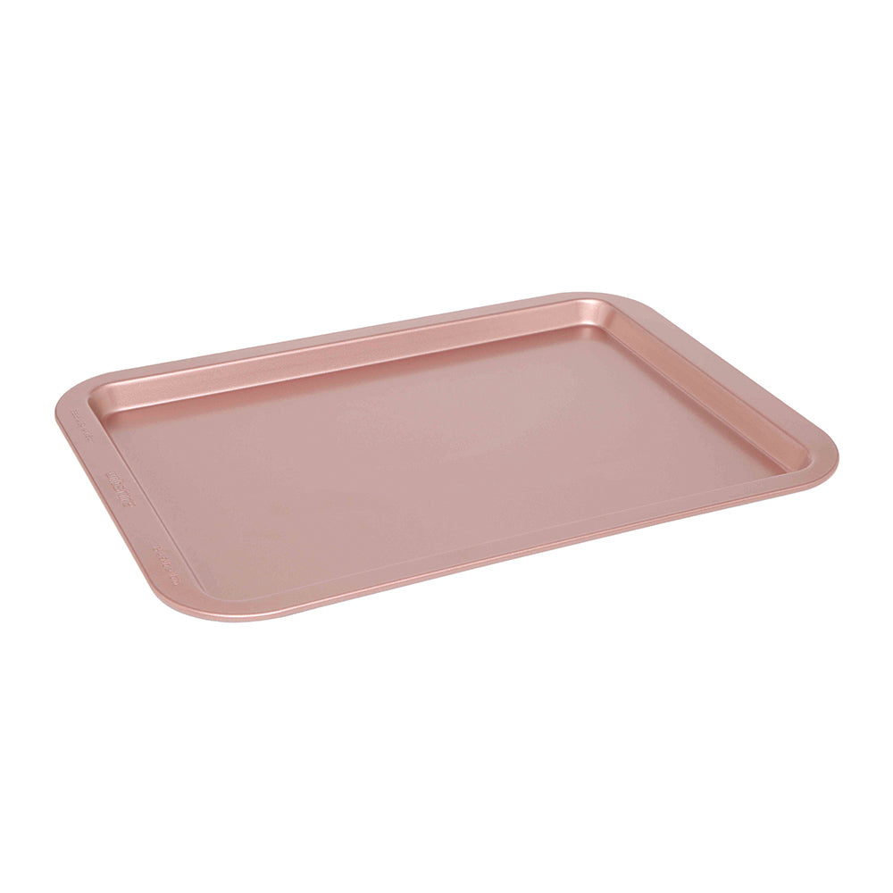 Premium Rose Gold Cookie Sheet - 33.5cm Non-Stick Baking Pan for Cookies, Pizza & Pastries | Perfect for Home Baking, Parties & Holiday Treats