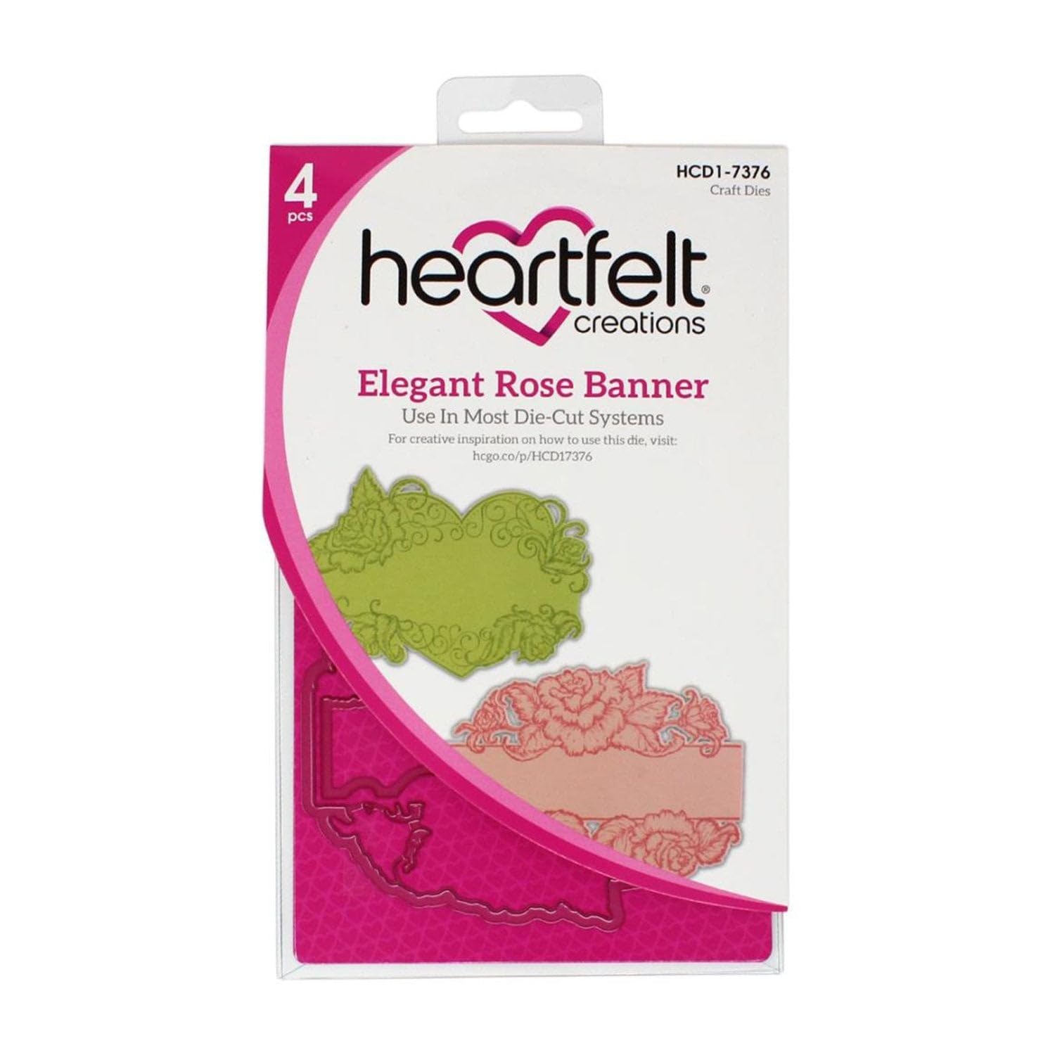 Heartfelt Creations Elegant Rose Banner Cut & Emboss Dies - Scrapbooking, Card Making & DIY Paper Craft Supplies for Wedding Invitations, Greeting Cards & Home Decor