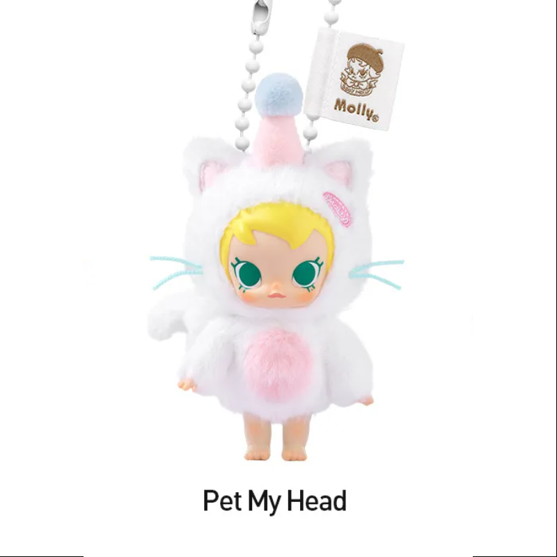 Baby Molly Pocket Friends Series - Soft Vinyl Plush Pendant Toy with Petting Head Feature | Cute Collectible Doll for Kids, Perfect for Playtime, Travel & Gift Giving