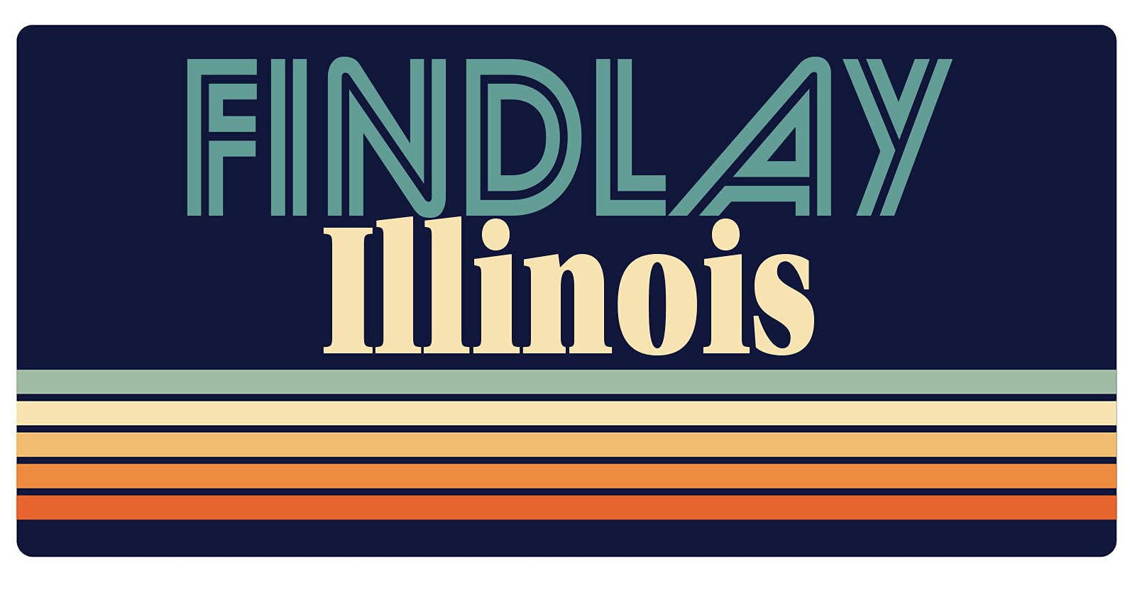 Findlay Illinois 5 x 2.5-Inch Retro Fridge Magnet - Vintage Souvenir & Decorative Refrigerator Accessory for Home, Office, or Travel Memories