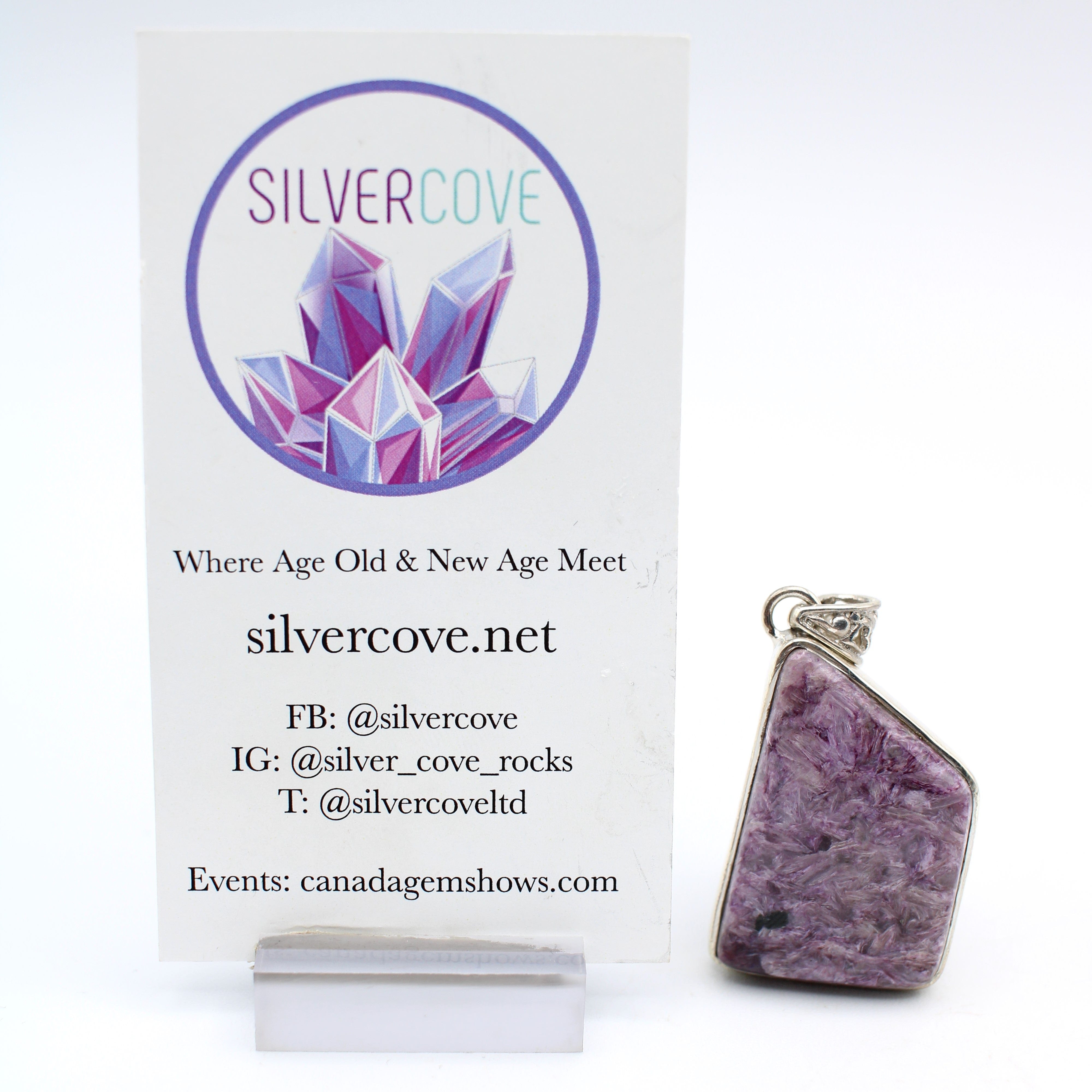 Natural Charoite Gemstone Pendant Necklace for Women - Elegant Purple Crystal Jewelry for Healing, Meditation & Spiritual Gifts