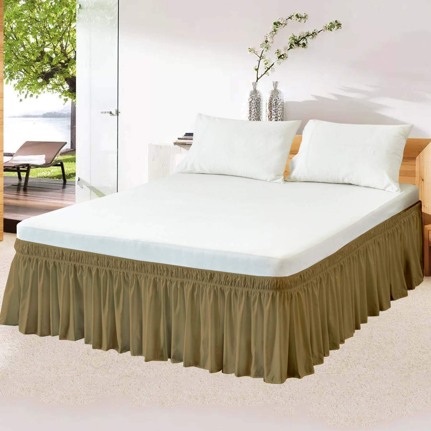 Luxury 500 GSM Taupe Comforter Set - 8 Piece Hotel Quality Bedding in Twin/Twin XL - 100% Silky Satin Softness - Perfect for Guest Rooms, Dorms & Cozy Bedrooms